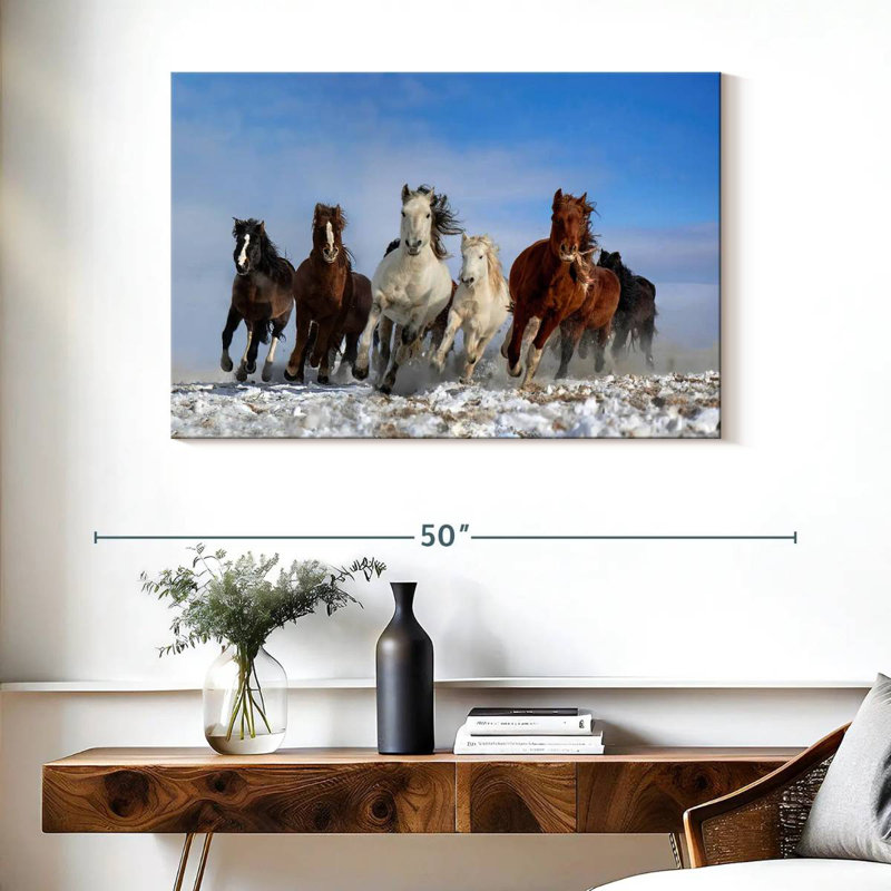 Brampt, chevaux de Mongolie, H 26 po x l 39 po