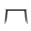 Table de salle à manger moderne minimaliste en panneau de fibres à densité moyenne, table de salle à manger élégante, table de salle à manger de cuisine, robuste et durable, facile à assembler, pieds en métal noir, convient pour 4 à 6 personnes, convient à la maison-171976557