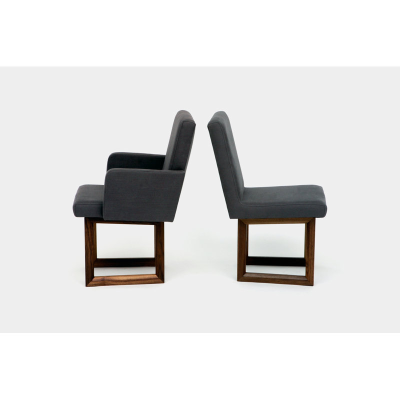 C2 W Upholstered Arm Chair, Smoke Linen Blend