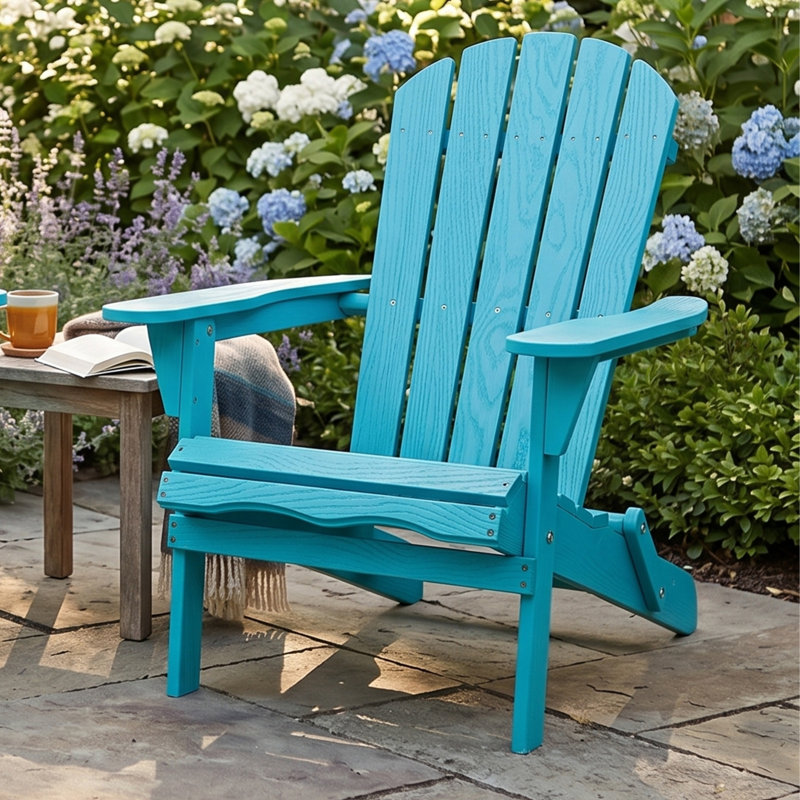Abril Outdoor Adirondack Chair, Dark Blue