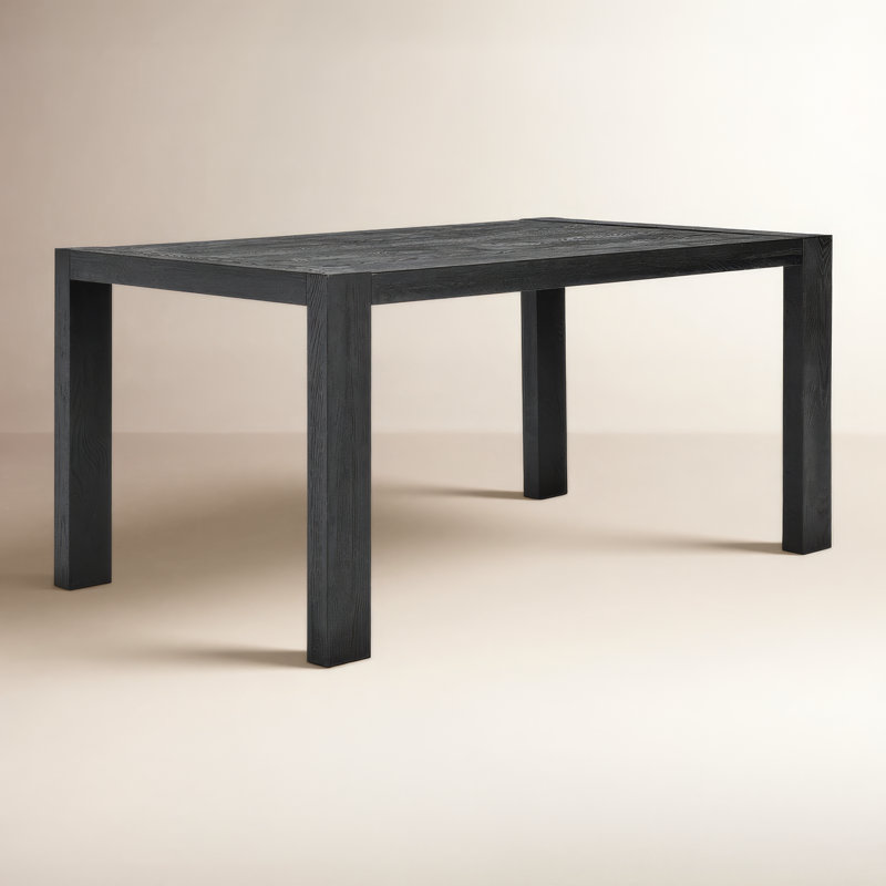 Yochanan 62" Solid Wood Dining Table, Black