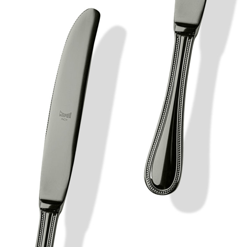 Perla 5 - Piece Stainless Steel Flatware Set - Service for 1, Black Gold