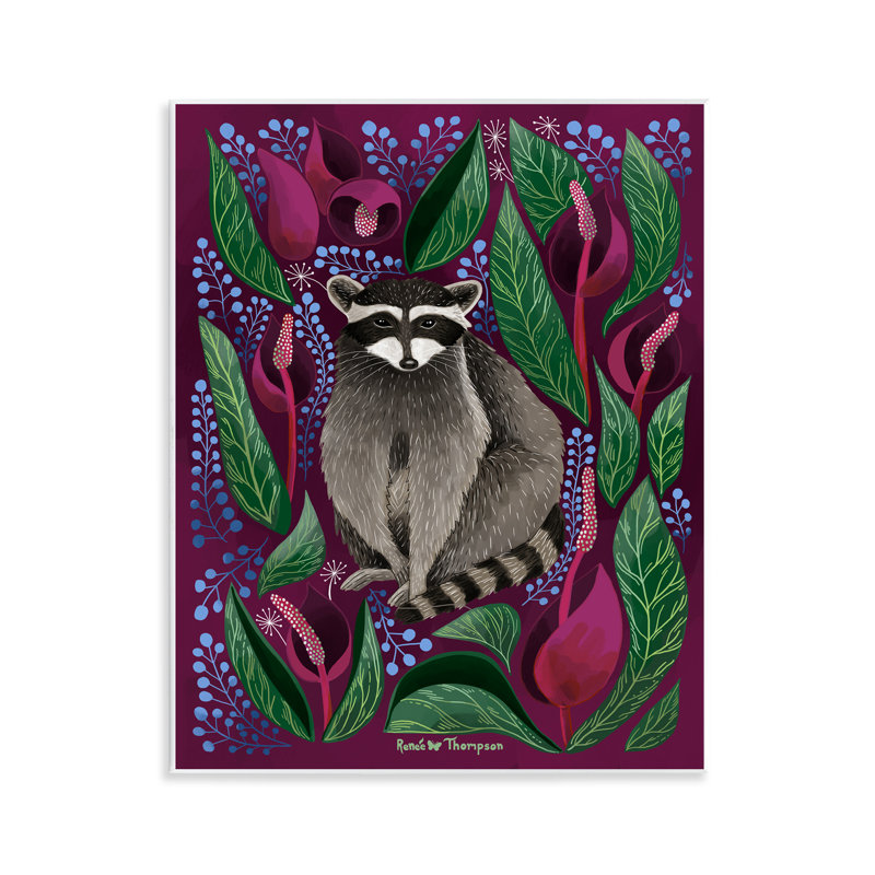 «Raccoon & Chou Leaves», art mural par Renee Thompson