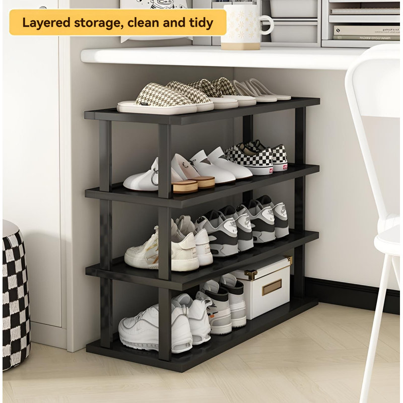 Étagère à chaussures, étagère à chaussures noire