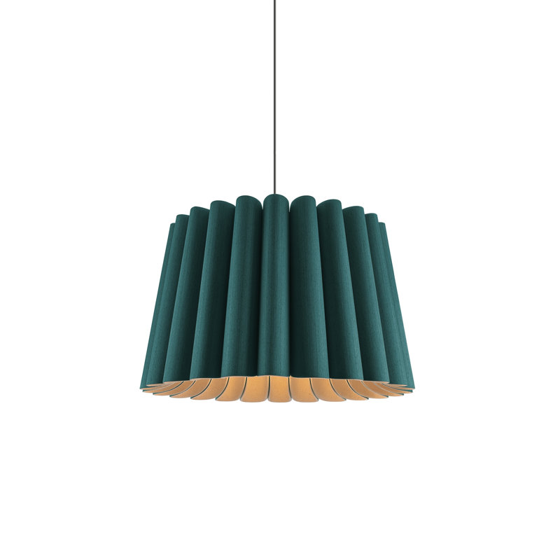 Luminaire suspendu long Renata, Pétrole clair
