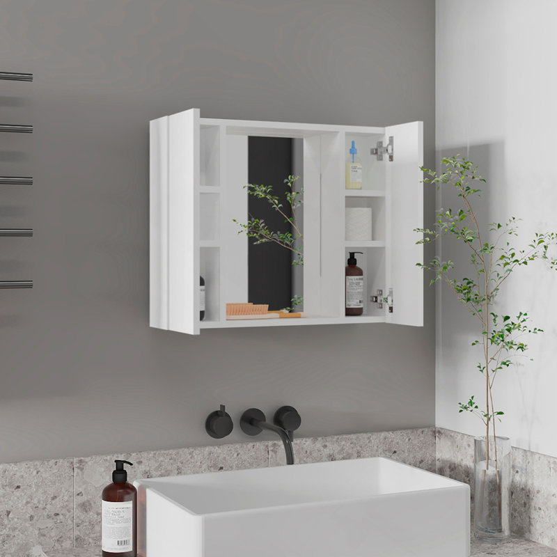 Ellegrini 1-Drawer Medicine Cabinet White, White