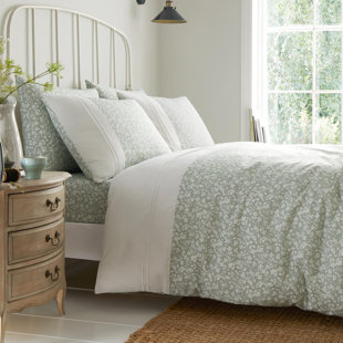 Tess Cotton Blend Floral Duvet Cover Set with Pillowcases