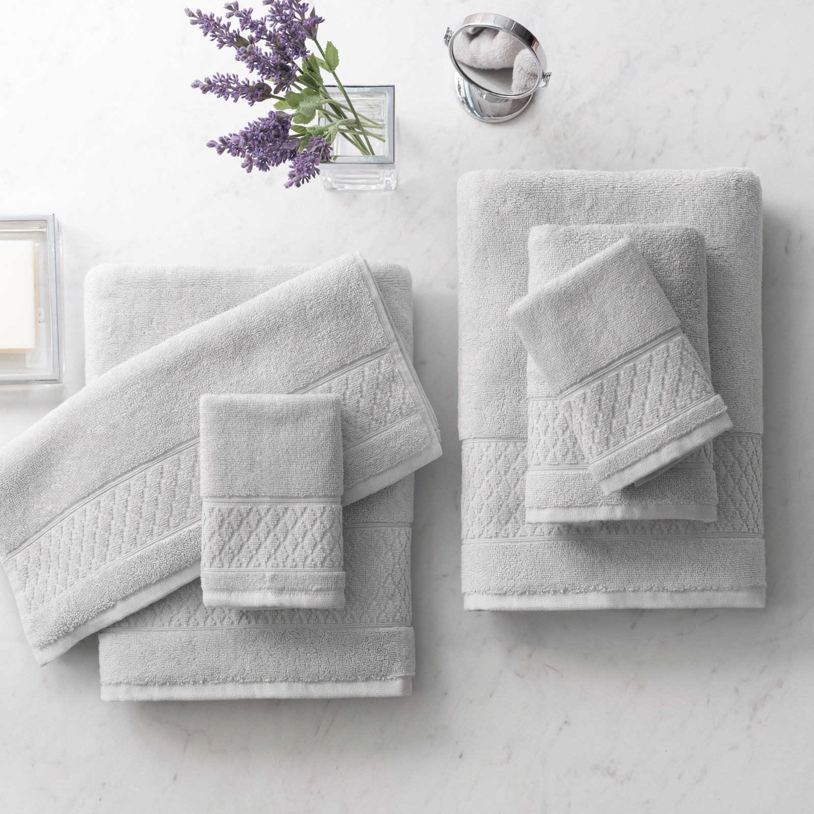 Annaleice 100% Cotton Towel Set, Glacier Gray