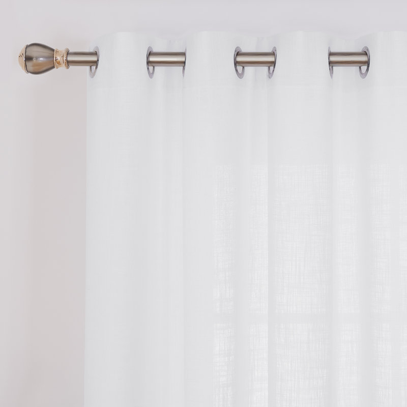 Grommet Solid Curtains (Set of 2), 52" W x 54" L, White