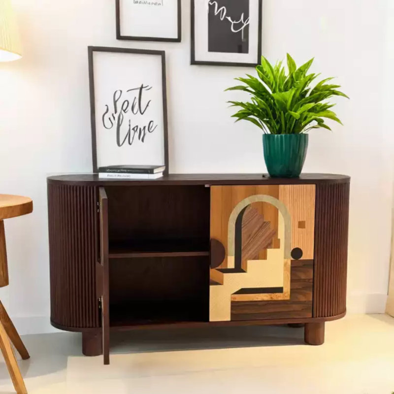Retro Style Decorative Sideboard, 33.46" H x 59.06" W x 15.75" D