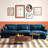 130" L-Shaped Velvet Upholstered Sectional With Ottoman-1687317832