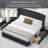 Button Tufted Wingback Velvet Upholstered Platform Bed with Storage Drawers, King, Black Velvet-11630335-11630332