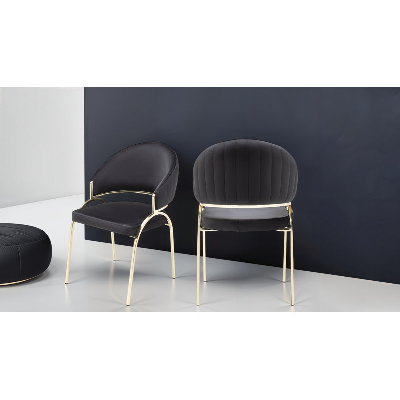 Chaise avec pieds Tehésha, Doré, Noir, noir, noir, noir