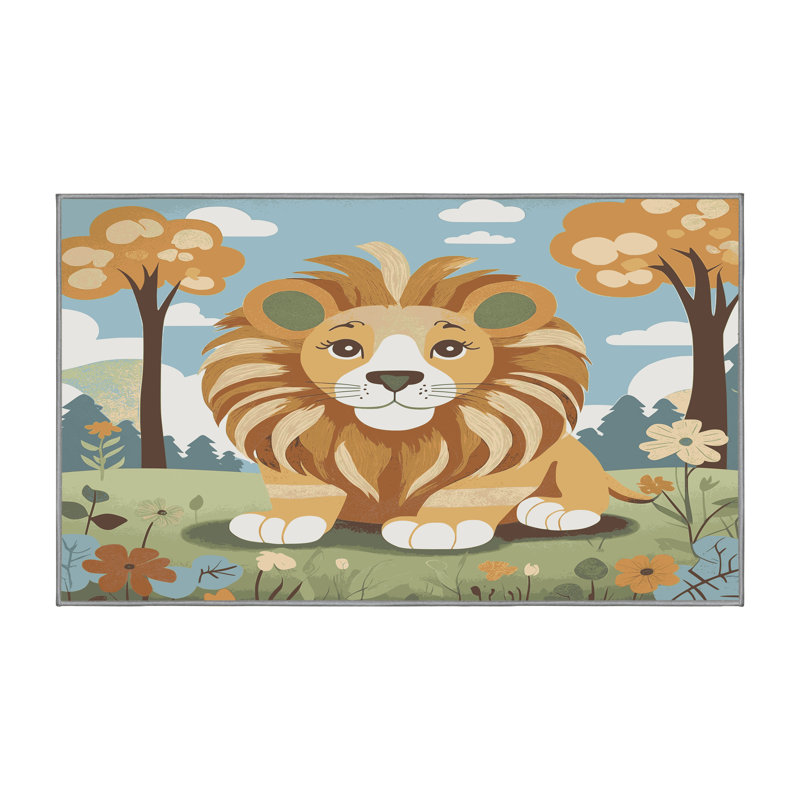 Tapis pour enfants 6 animaux Ginza, Rectangulaire 2 pi x 3 pi