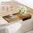 23.62”  C-Shaped Rustic Brown End Table For Couch