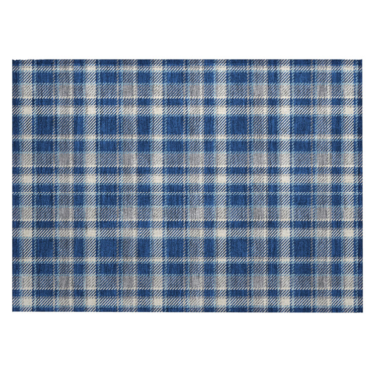 Washable Plaid Indoor / Outdoor Rug