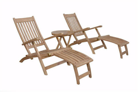 Outdoor Teak Chaise Lounge, (No Cushion)