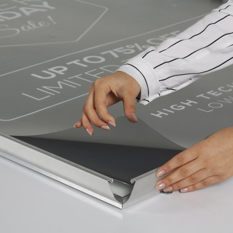 Portable Snap Poster Frame 1.25" Aluminum Front Loading Wall Mount 36X48 Silver, 24" x 36"