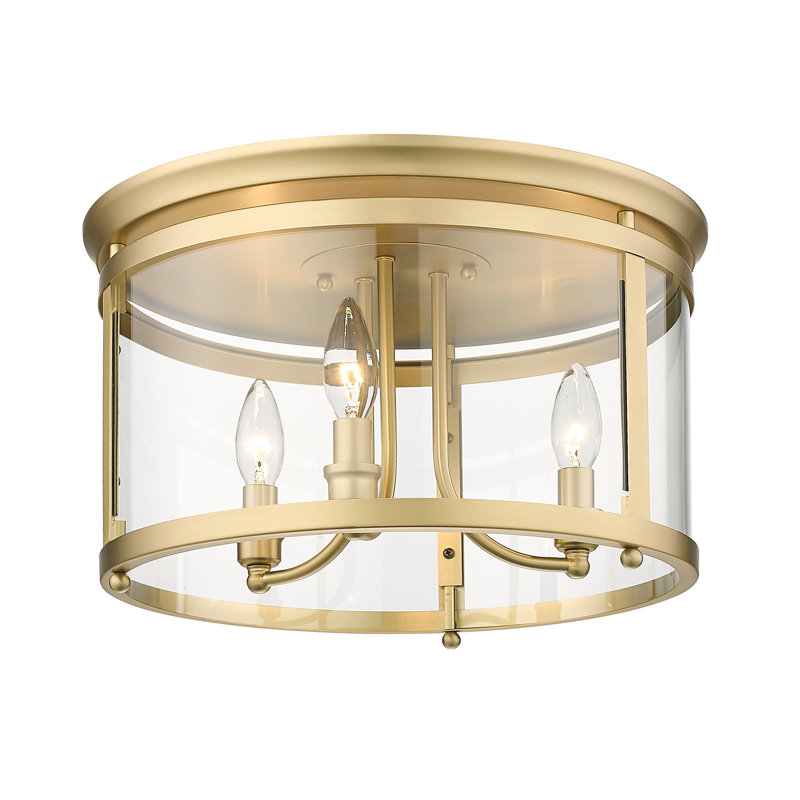 Aarav Glass Flush Mount, Brushed Champagne Bronze