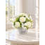 White Silk Rose Peony Centerpiece in Vase