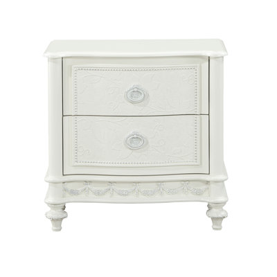 Table de chevet 2 tiroirs Colin l 25,6 po ivoire