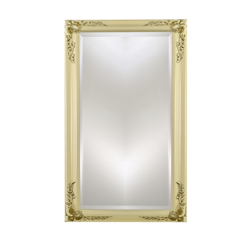 Gwyneth Wood Rectangle Wall Mirror, Antique Biscuit, 16" H x 26" W