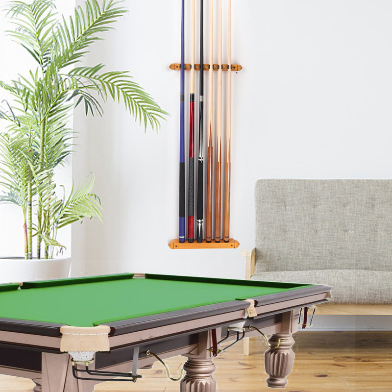 Oak 2-Piece Wall Mounted Pool Cue Rack Set
