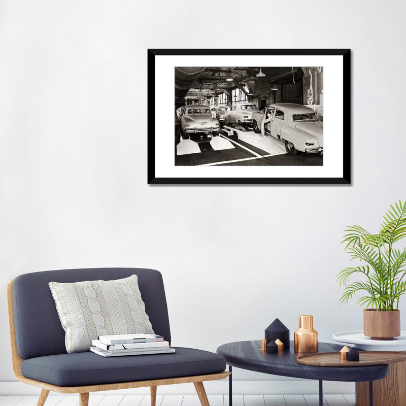 « années 1950 studebaker voiture production assembly », reproduction de photo sur toile tendue, H 24 po x l 32 po x P 1 po
