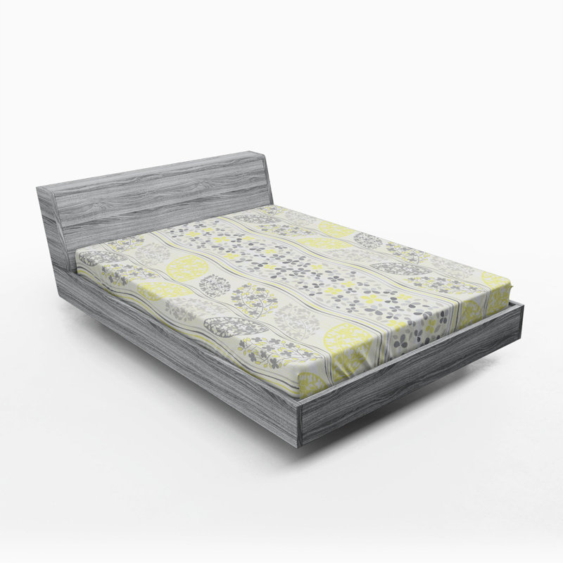 Microfiber Floral Fitted Sheet, Full Fitted Sheet