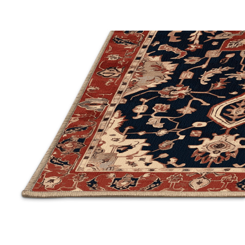 Tapis brun lavable à la machine, Rond 6 pi