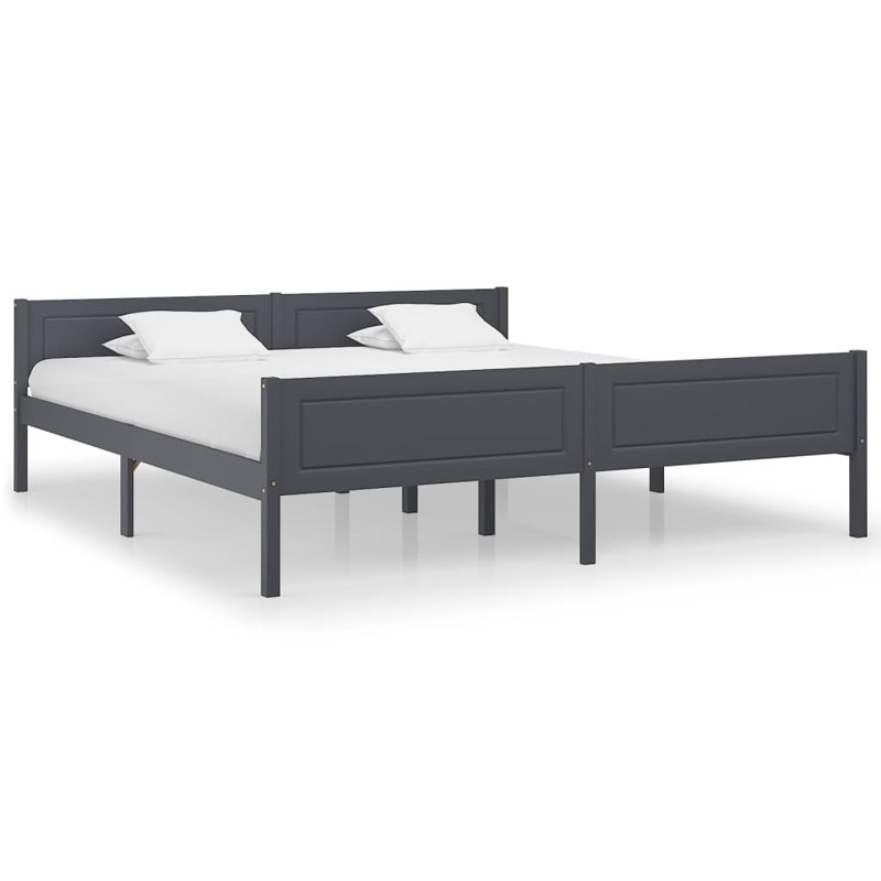 Galilhai Solid Wood Bed, 180 x 200 cm, grey