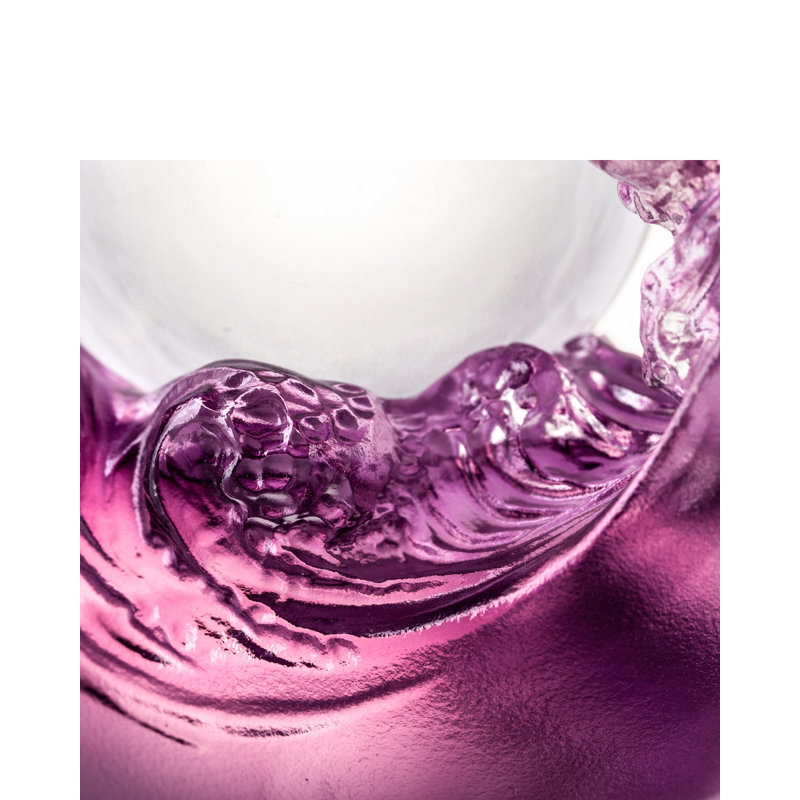 Crystal Water Flow Feng Shui Sculpture In Violet