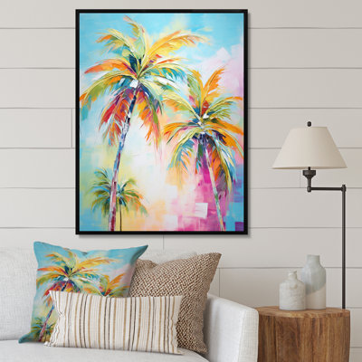 Kuerten Popart Palm Trees III - Palmiers et palmiers, reproduction d'art encadrée