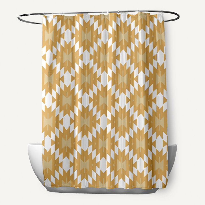 Musser Geometric Shower Curtain, Gold