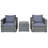 Alycen Wicker 2 - Person Patio Conversation Sets with Cushions-767782460-767782459