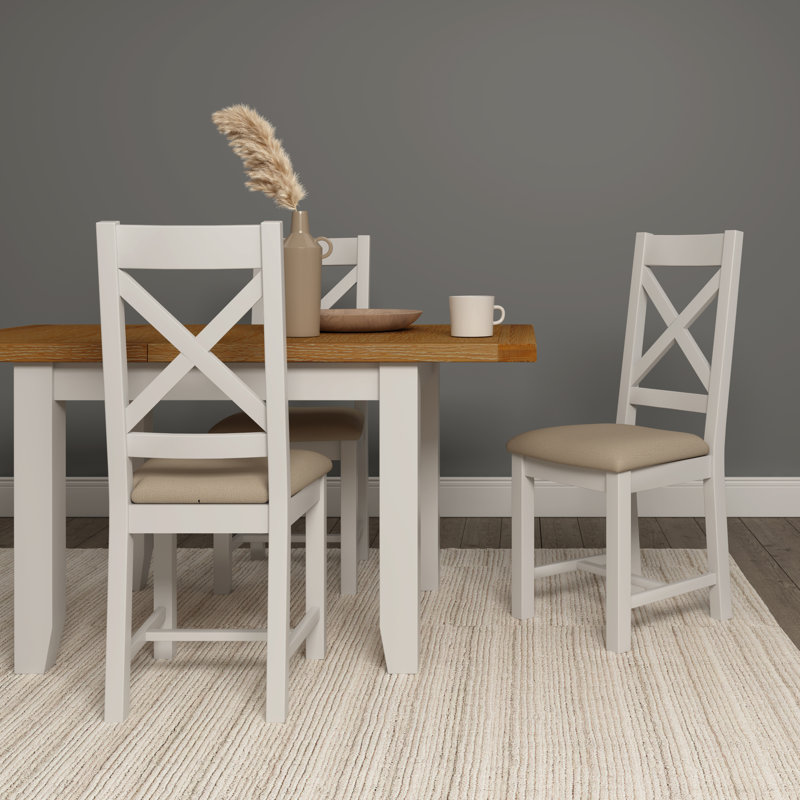 Windsor Extendable Oak Top Dining Table, Ivory