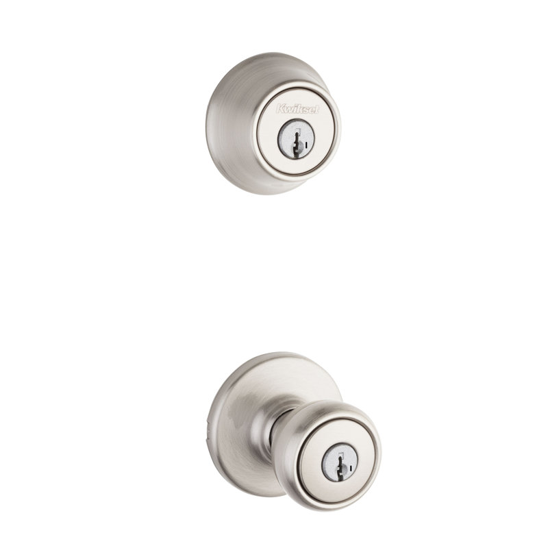Complete Tylo Entry Knob Set with Single Cylinder Deadbolt, Satin Nickel