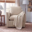 Fauteuil demi-tonneau pivotant rembourré à rayures douces de 29,7 po Romines-1675272761