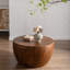 Table basse 31,50 "en forme de seau de style rétro avec fonction de rangement, pour bureau, salle à manger et salon, brun