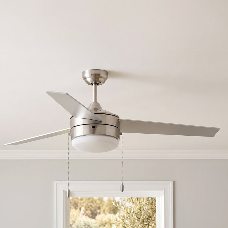Zagreb 52'' Ceiling Fan with Light Kit, Silver