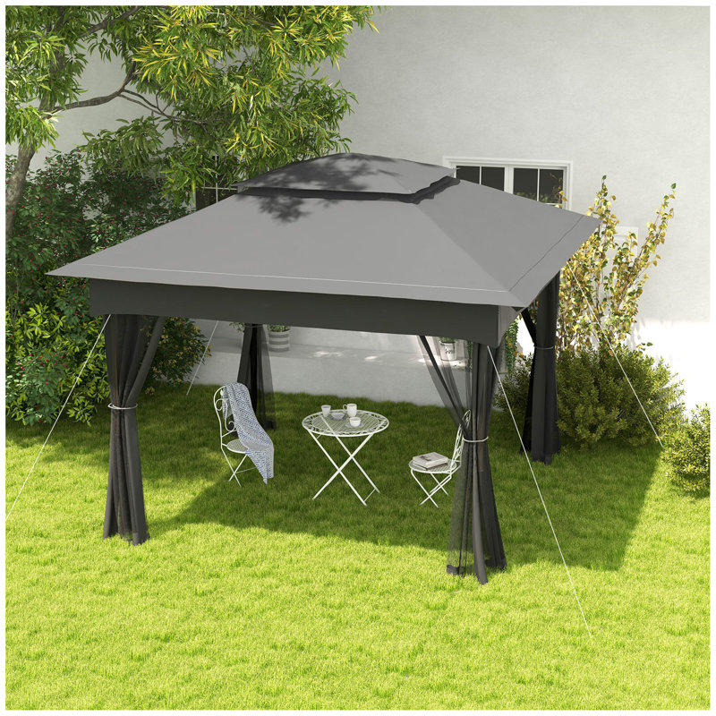 11' X 11' Pop Up Canopy, Outdoor Patio Gazebo Shelter With Removable Zipper Netting, Instant Event Tent W/ 114 Square Feet Of Shade And Carry Bag For Backyard, Garden