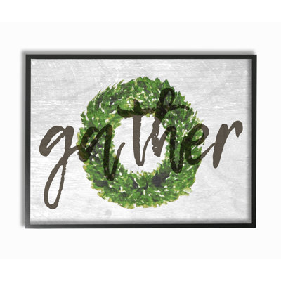 «Gather Boxwood Wreath Typographie», art textuel