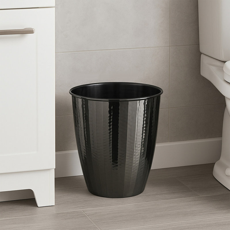 Steel Open Waste Bin - 7.1L, Black Nickel