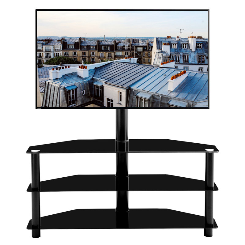 Multi-Function TV Stand Height Adjustable Bracket Swivel 3-Tier, 47.25" H x 35.43" W x 15.75" D