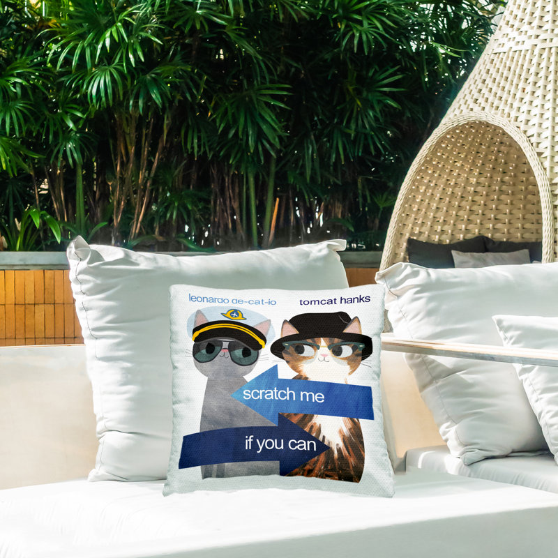 Conception de coussin d'extérieur imprimé «Scratch Me If You Can» par Angie Rozelaar