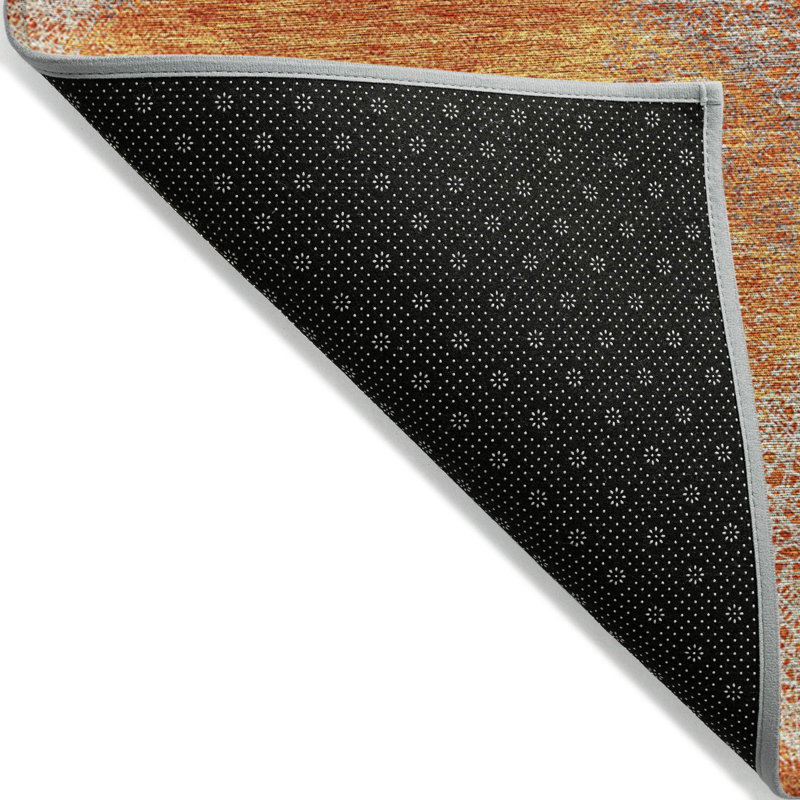 Tapis extérieur lavable à pois orange et pêche 3 pi x 5 pi