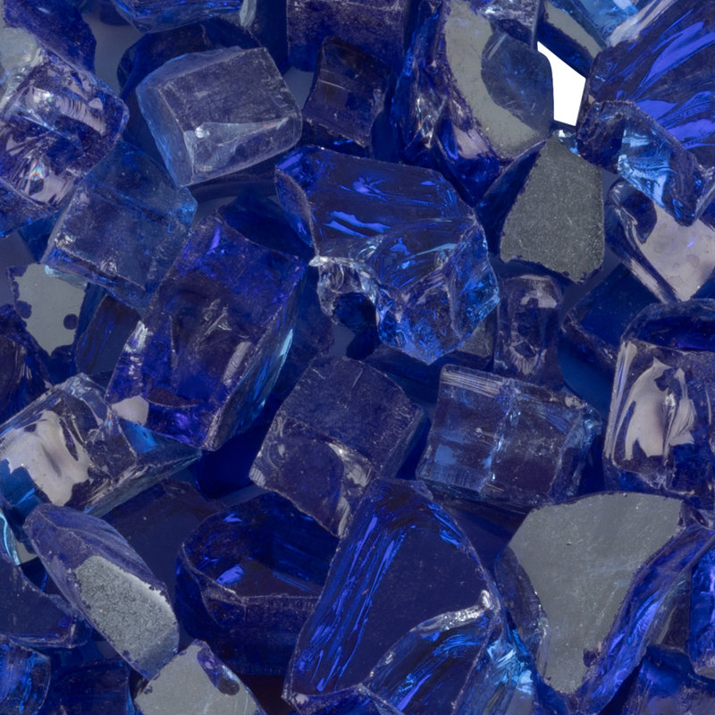 Cobalt Blue Tempered Glass Rocks for Fire Pit and Decor