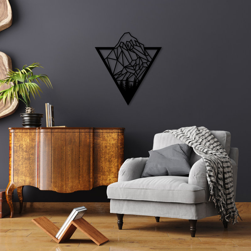 Decorative Metal Wall Accessory, Black, 21.7 x 19.7 inches | 100% Metal Construction, Thickness: 0.06 inches | Stylish and Durable Home Decor, Perfect for Living Room, Bedroom, or Office Spaces