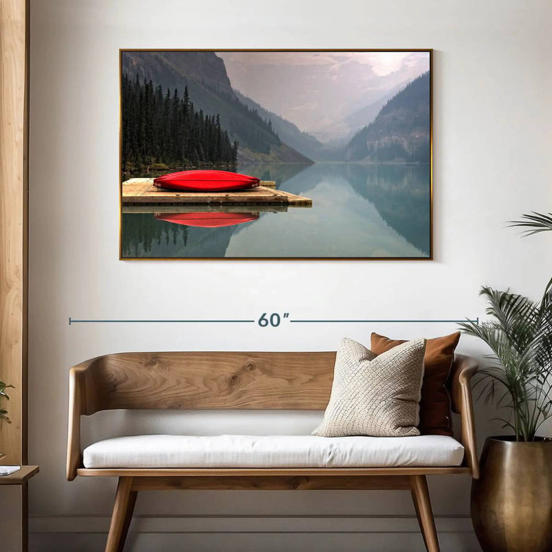 Mountain Lake Kayak, 46 po x 31 po, Cadre flottant doré