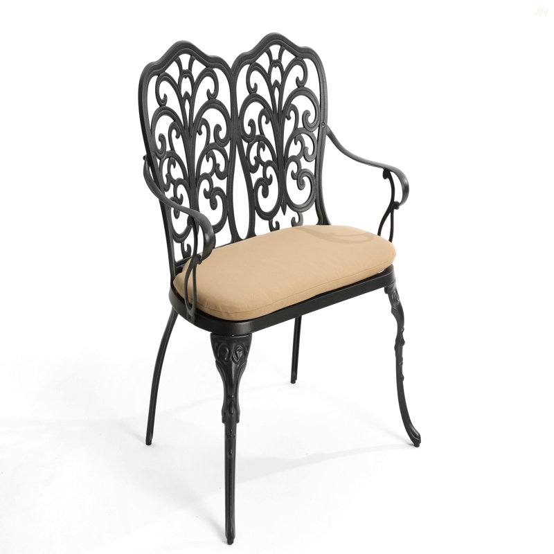 Cast Aluminium Bench With Cushion, Black